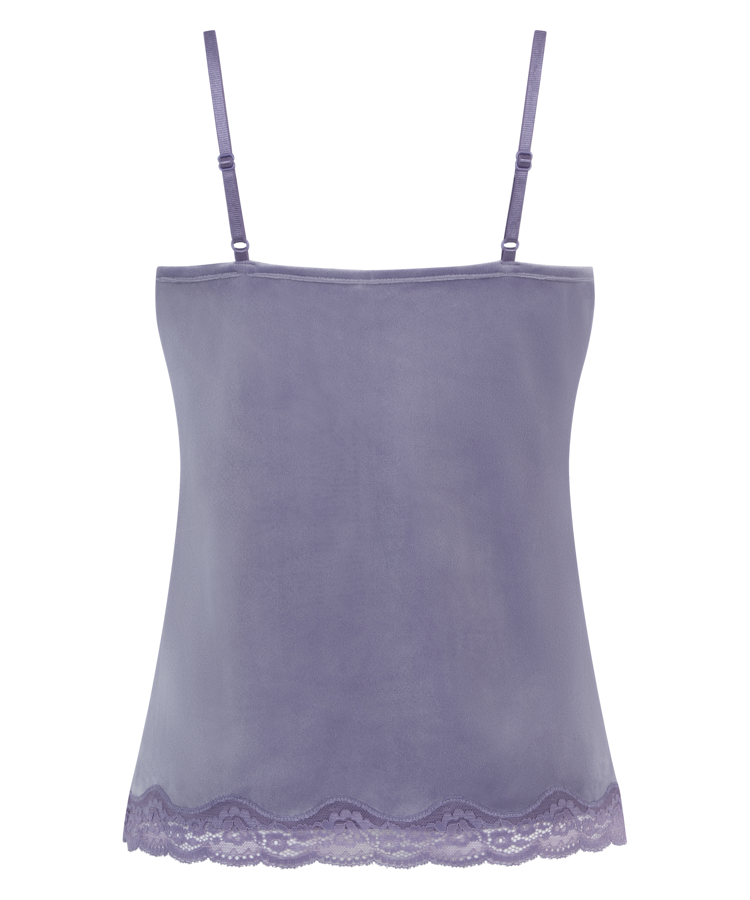 Camisole velours Dentelle, Violet, main
