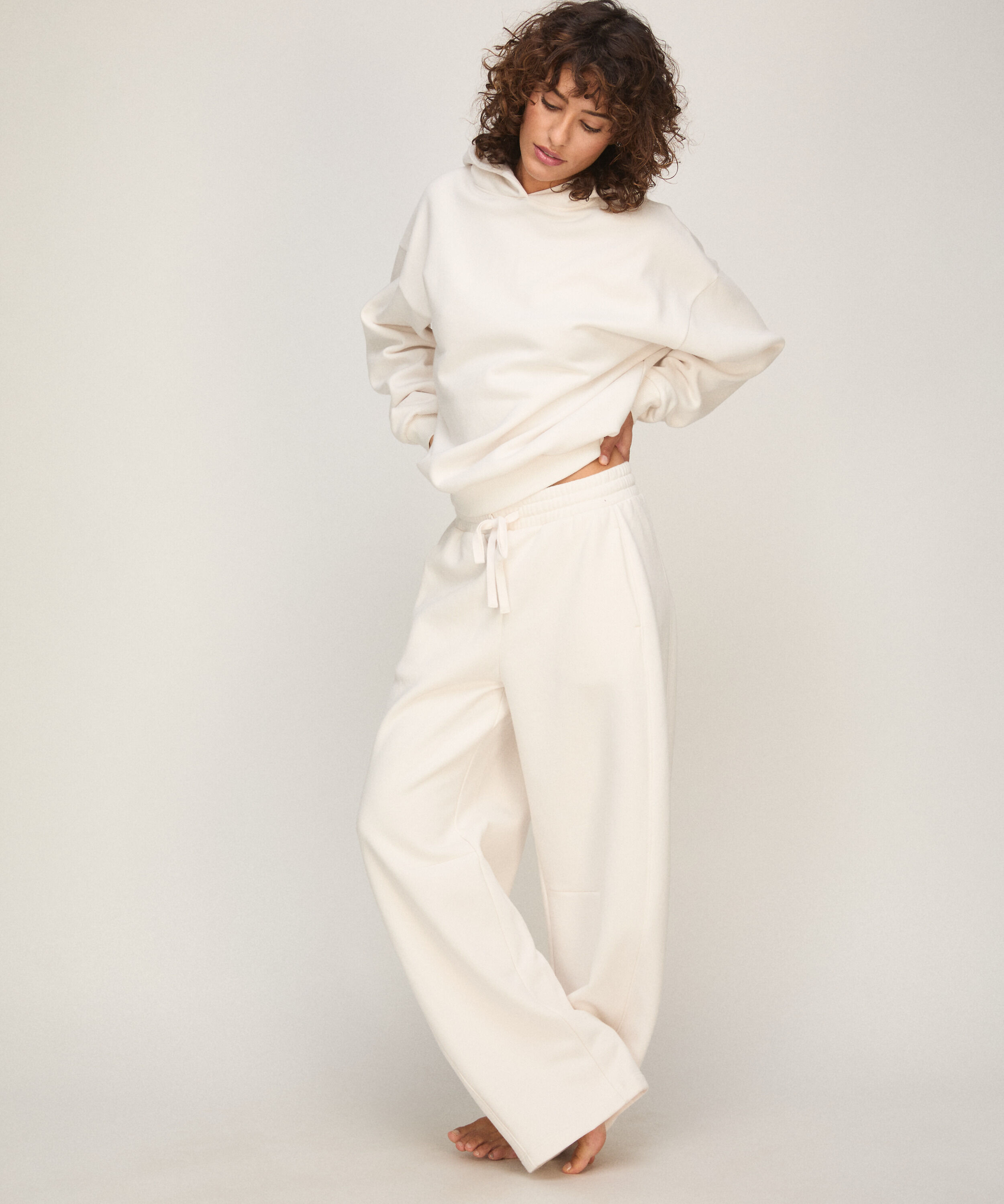 Pantalon Barrel en Molleton Brossé