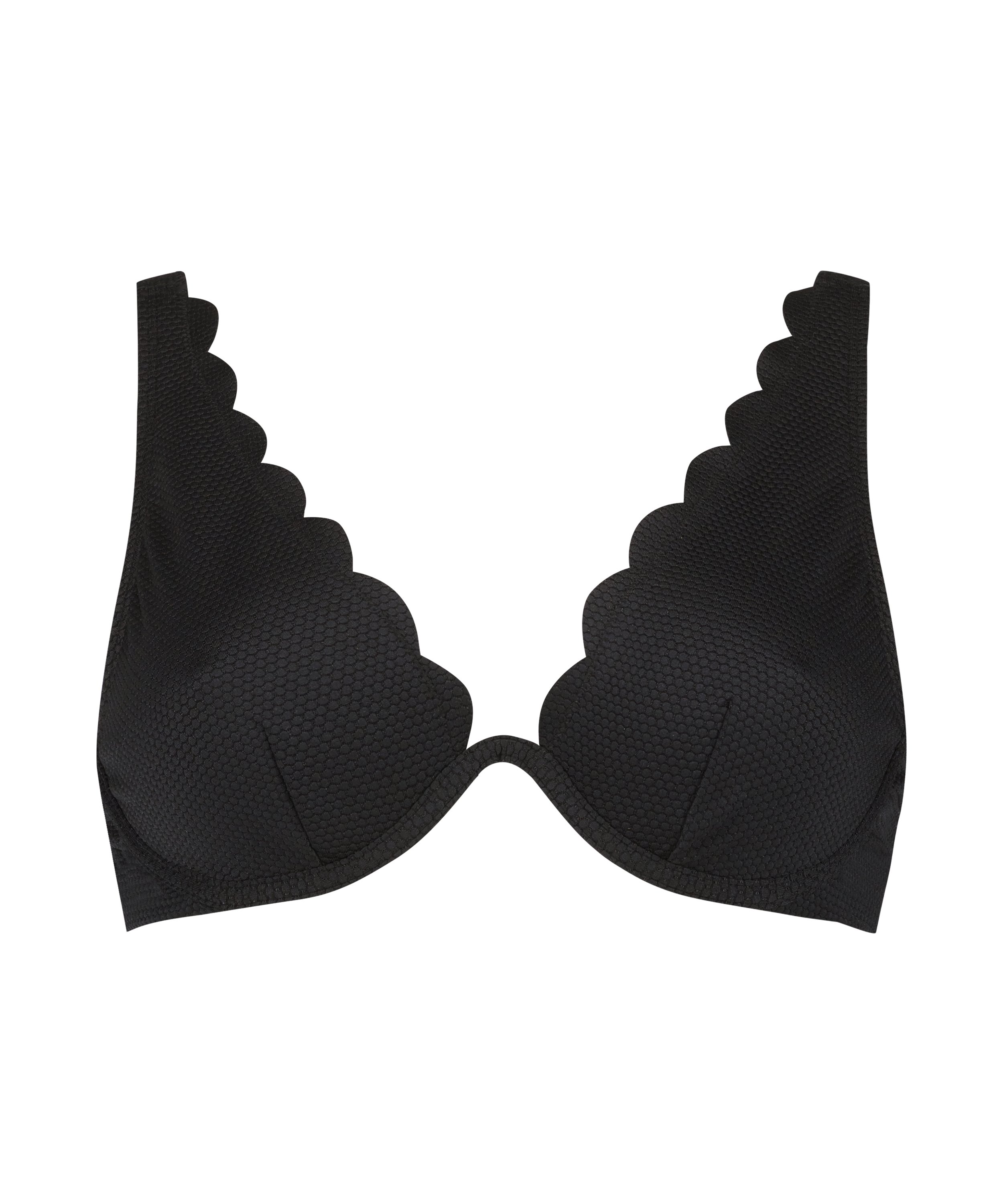 Haut de bikini à armatures non préformé Scallop, Noir, main