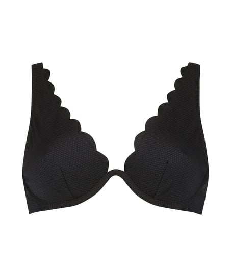 Haut de bikini à armatures non préformé Scallop, Noir