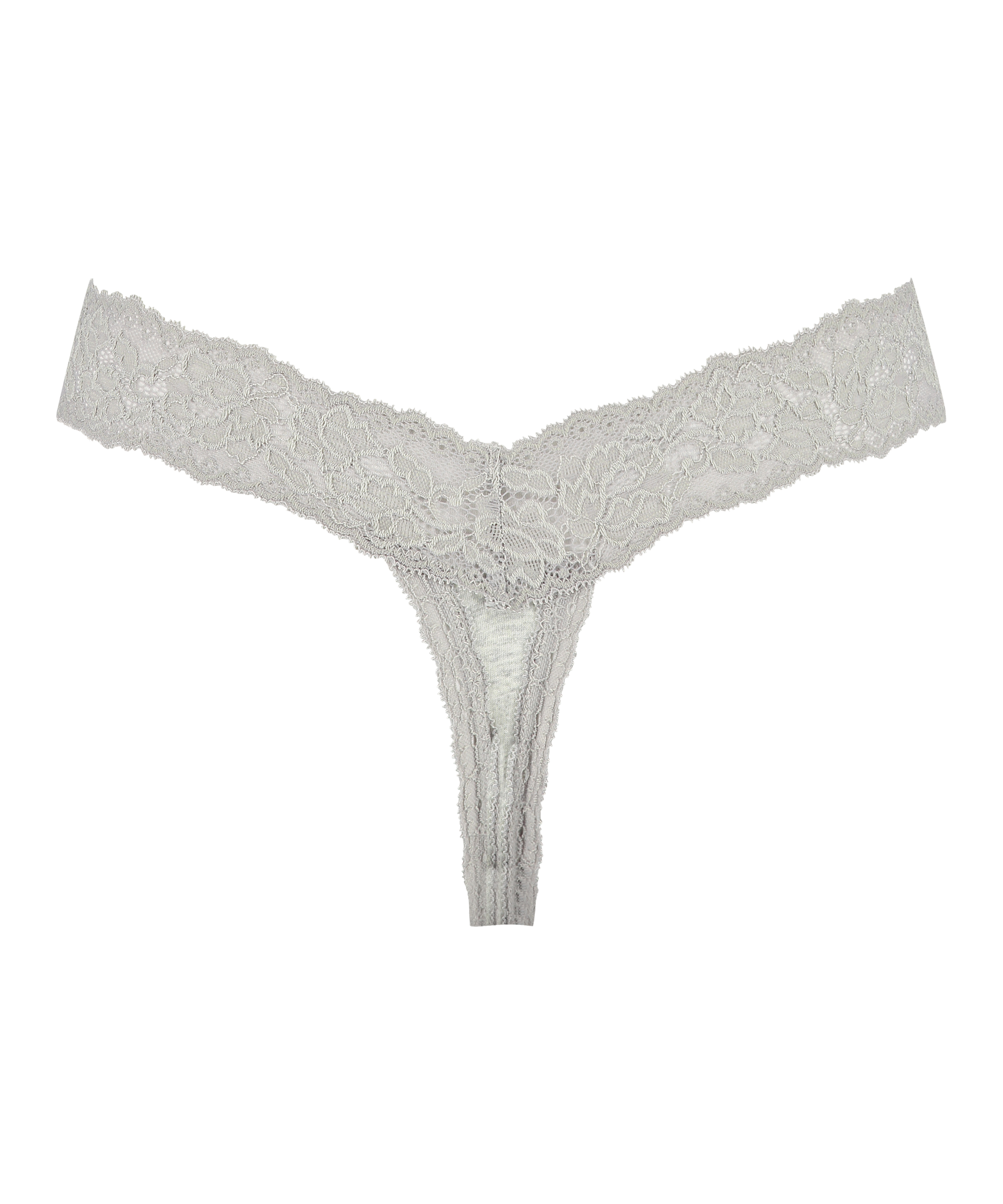 String taille extra basse en coton, Gris, main