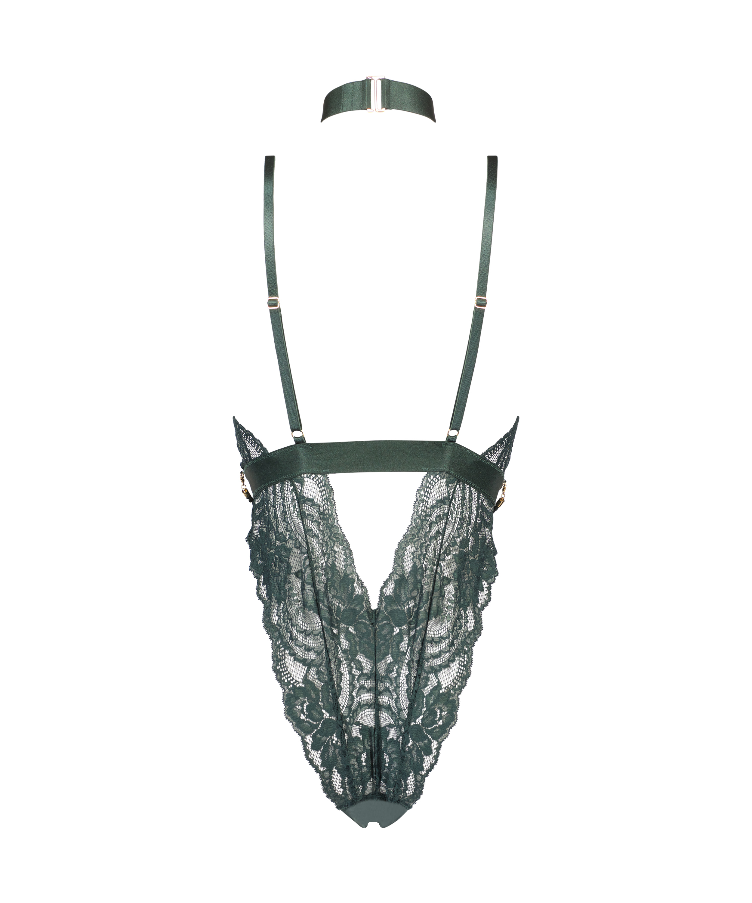 Private body entrejambe ouvert Brandy, Vert, main