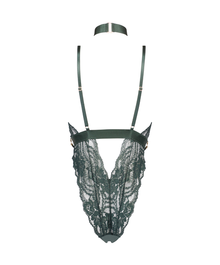 Private body entrejambe ouvert Brandy, Vert