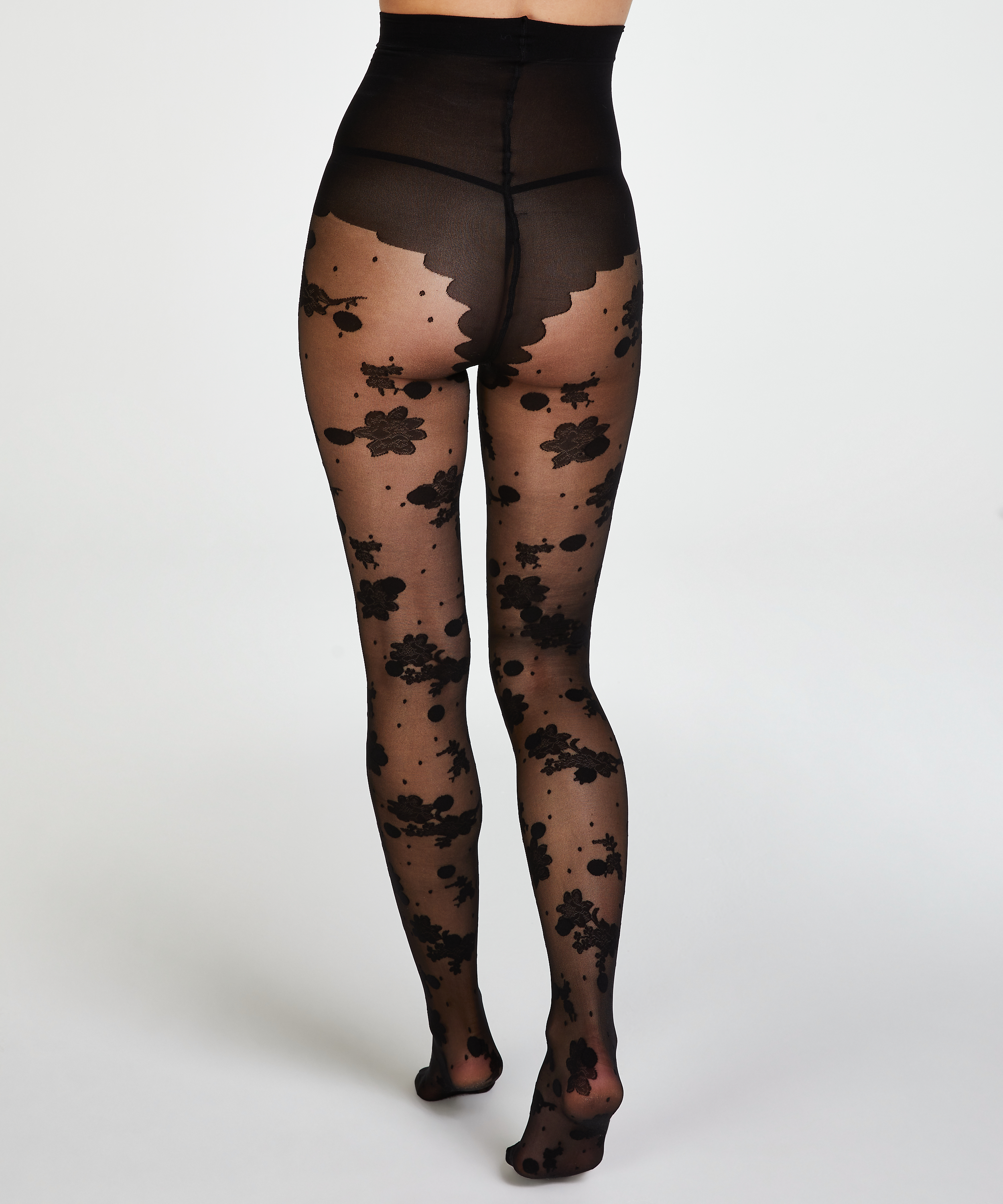 Collants 20 deniers lacy spots, Noir, main