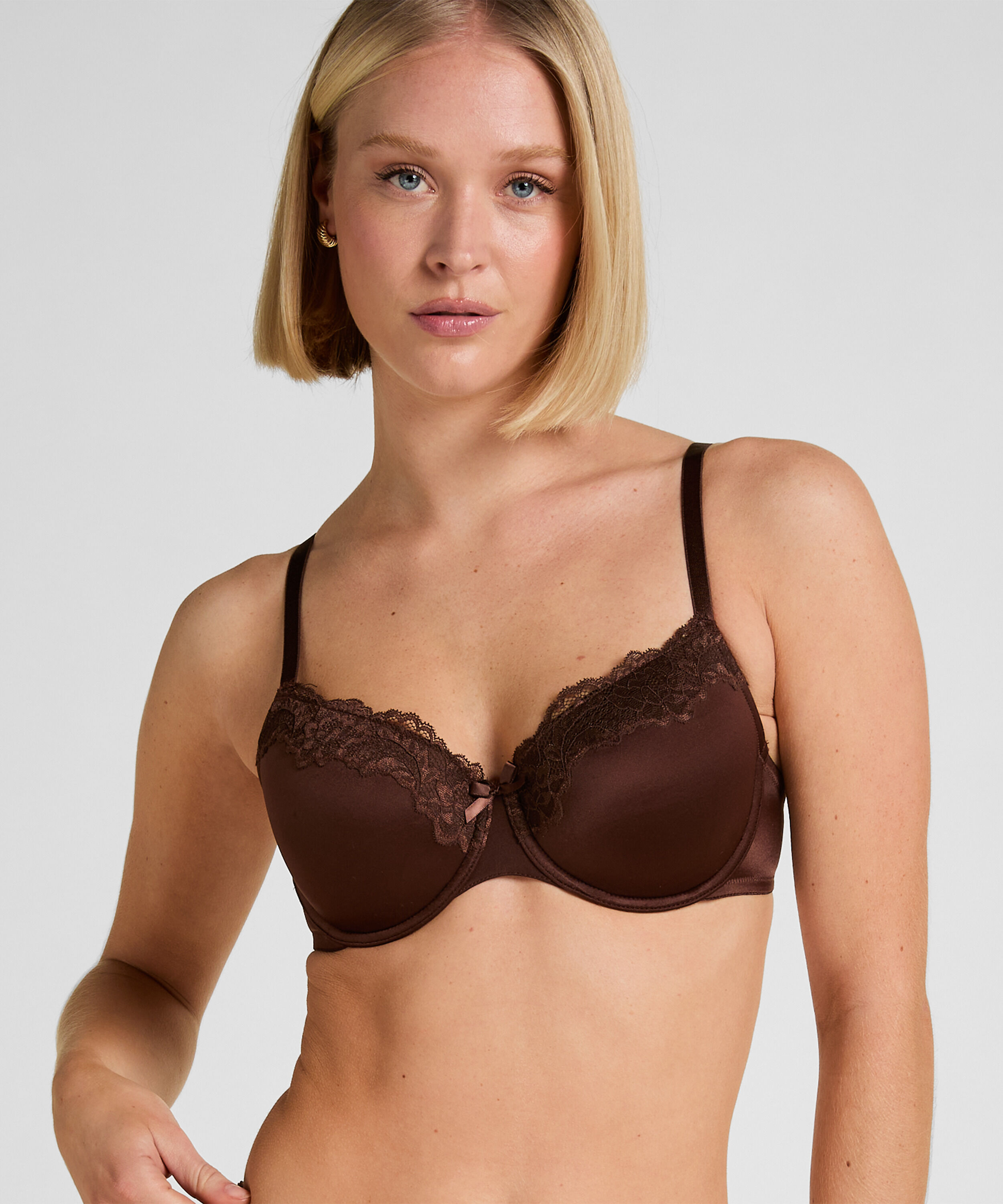Soutien-gorge à armatures préformé Lace & Shine, Marron