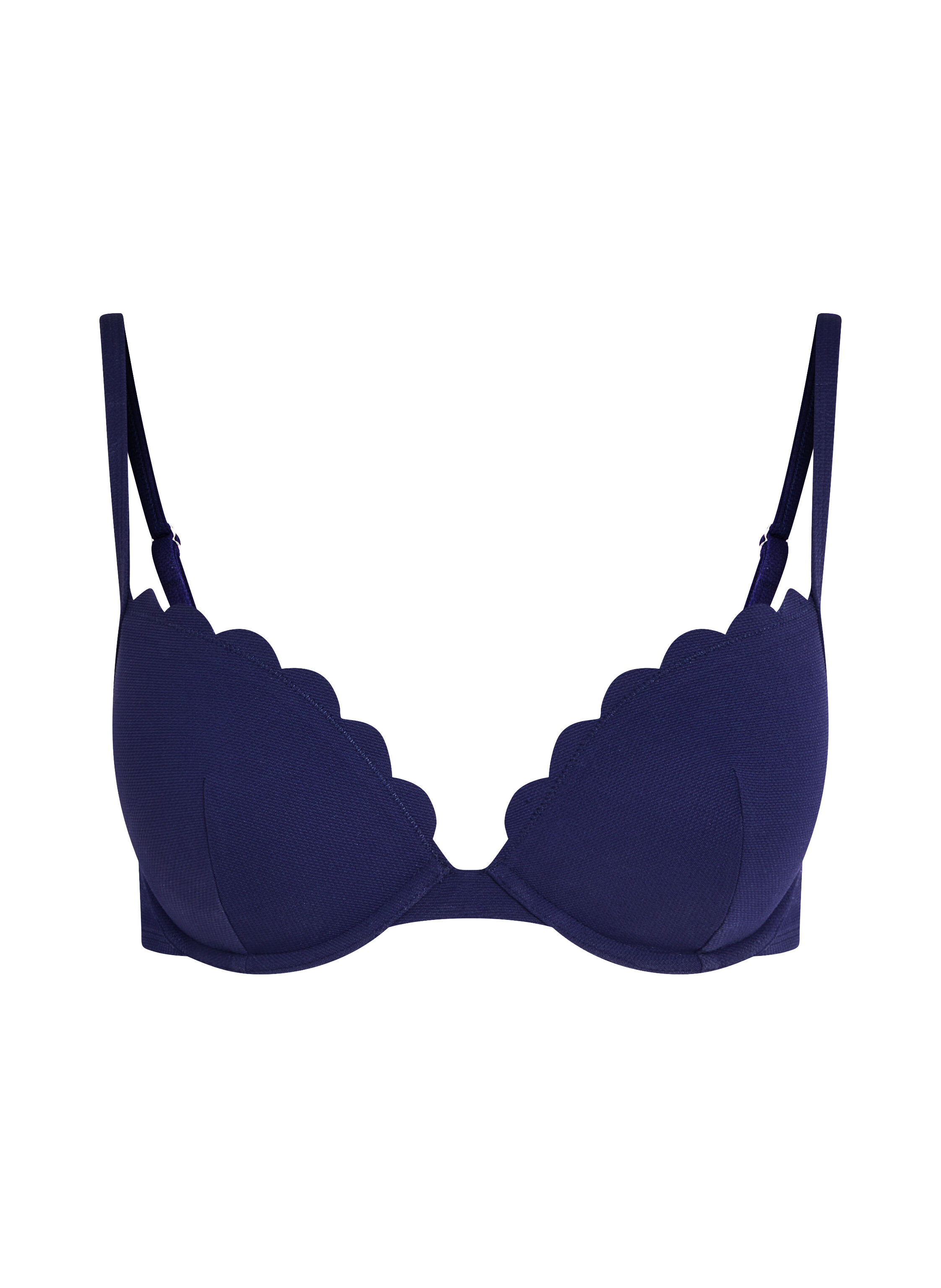 Haut de bikini &agrave; armatures &agrave; effet push-up pr&eacute;form&eacute; Scallop Taille A - E, Bleu