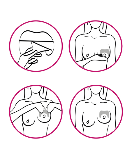 2 paquets de cache-tétons avec effet galbe, Beige