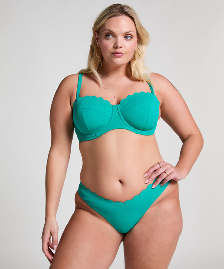 Haut de bikini sans bretelles préformé à armatures Scallop Taille E +, Vert