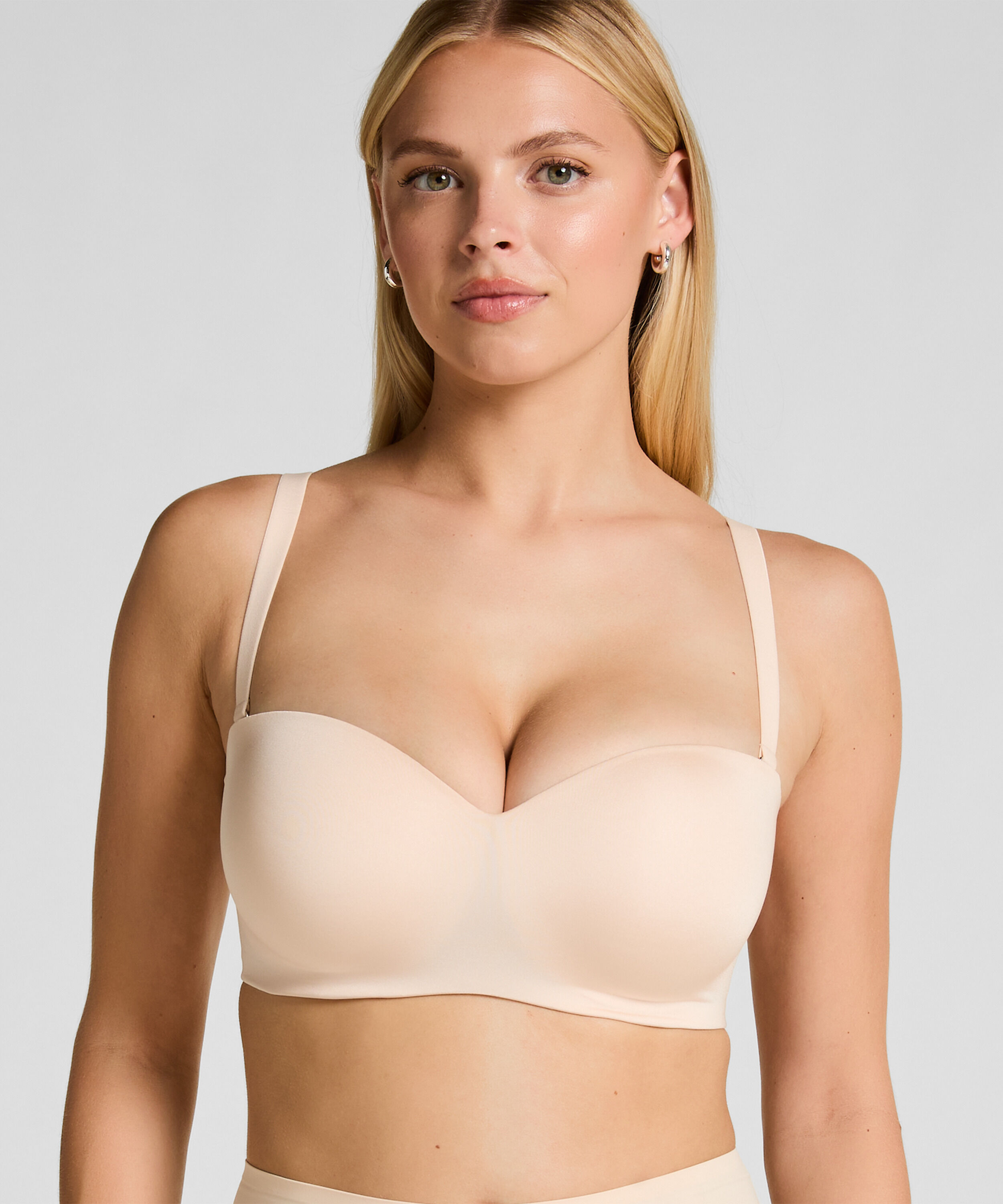 Soutien-gorge push-up sans bretelles &agrave; armatures pr&eacute;form&eacute; Smooth, Beige