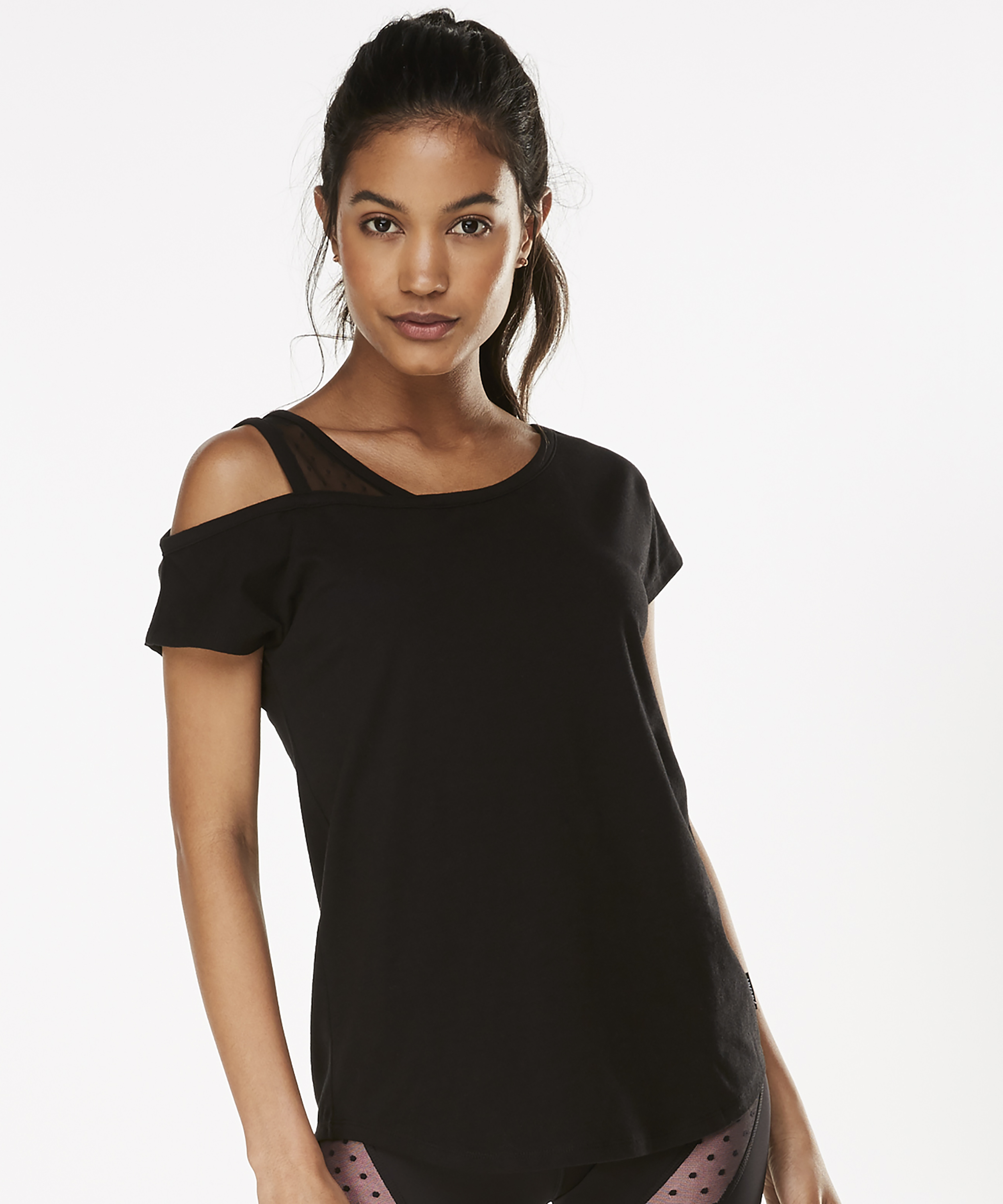 Top de sport à manches courtes HKMX Branded, Noir, main