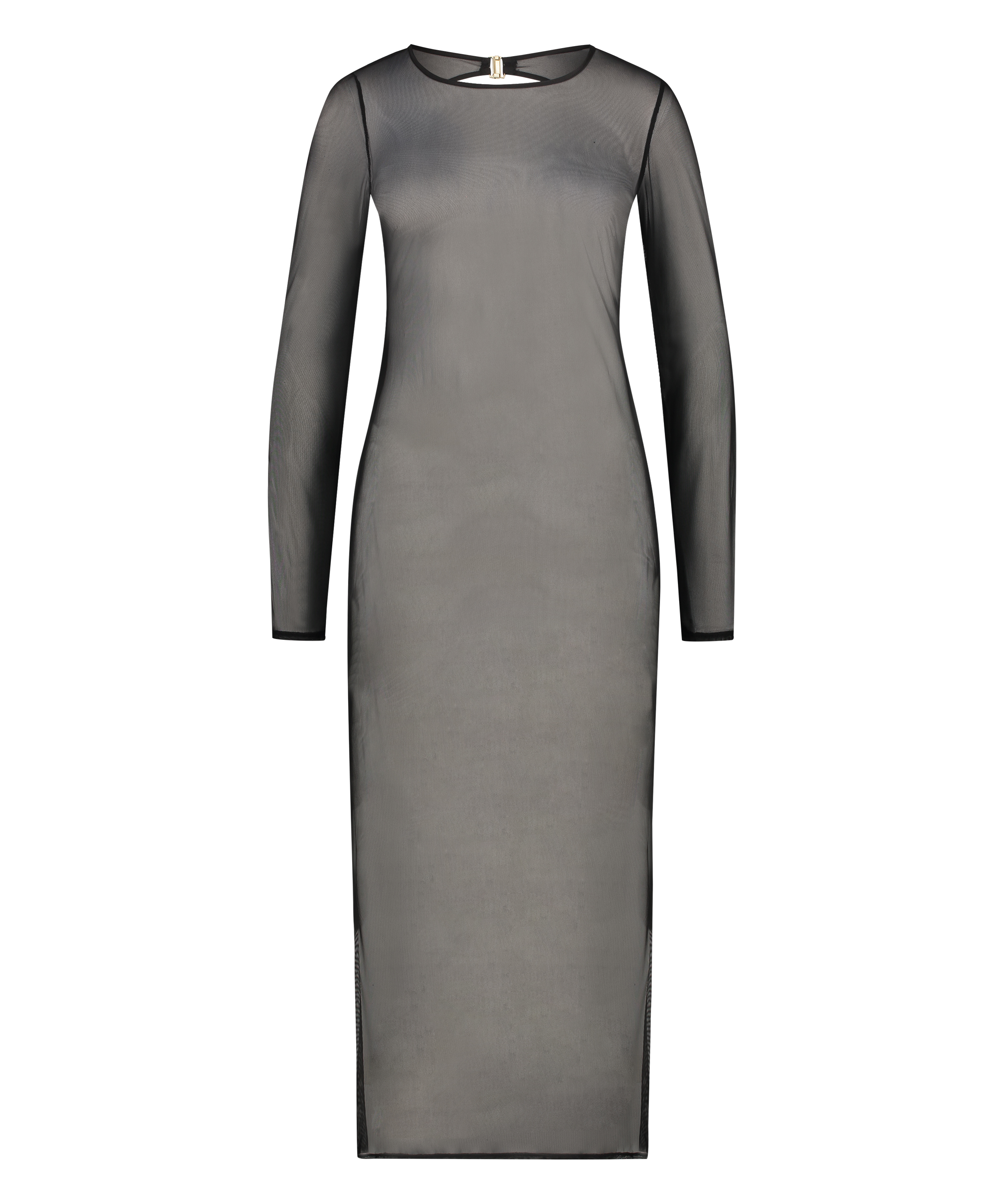 Robe longue extra-fine, Noir, main