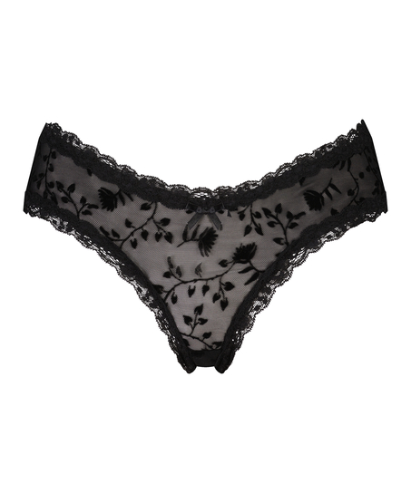 Slip brésilien V-shape mesh, Noir