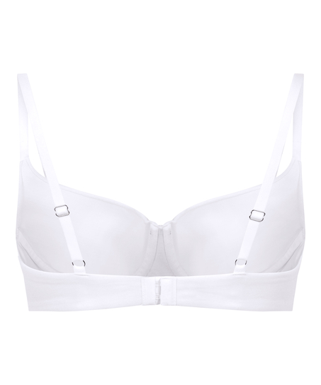 Soutien-gorge à armatures rembourré en coton, Blanc