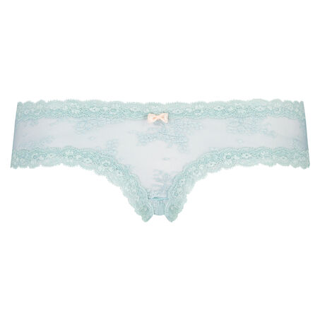 Slip br&eacute;silien V-shape Floral Mesh, Blanc