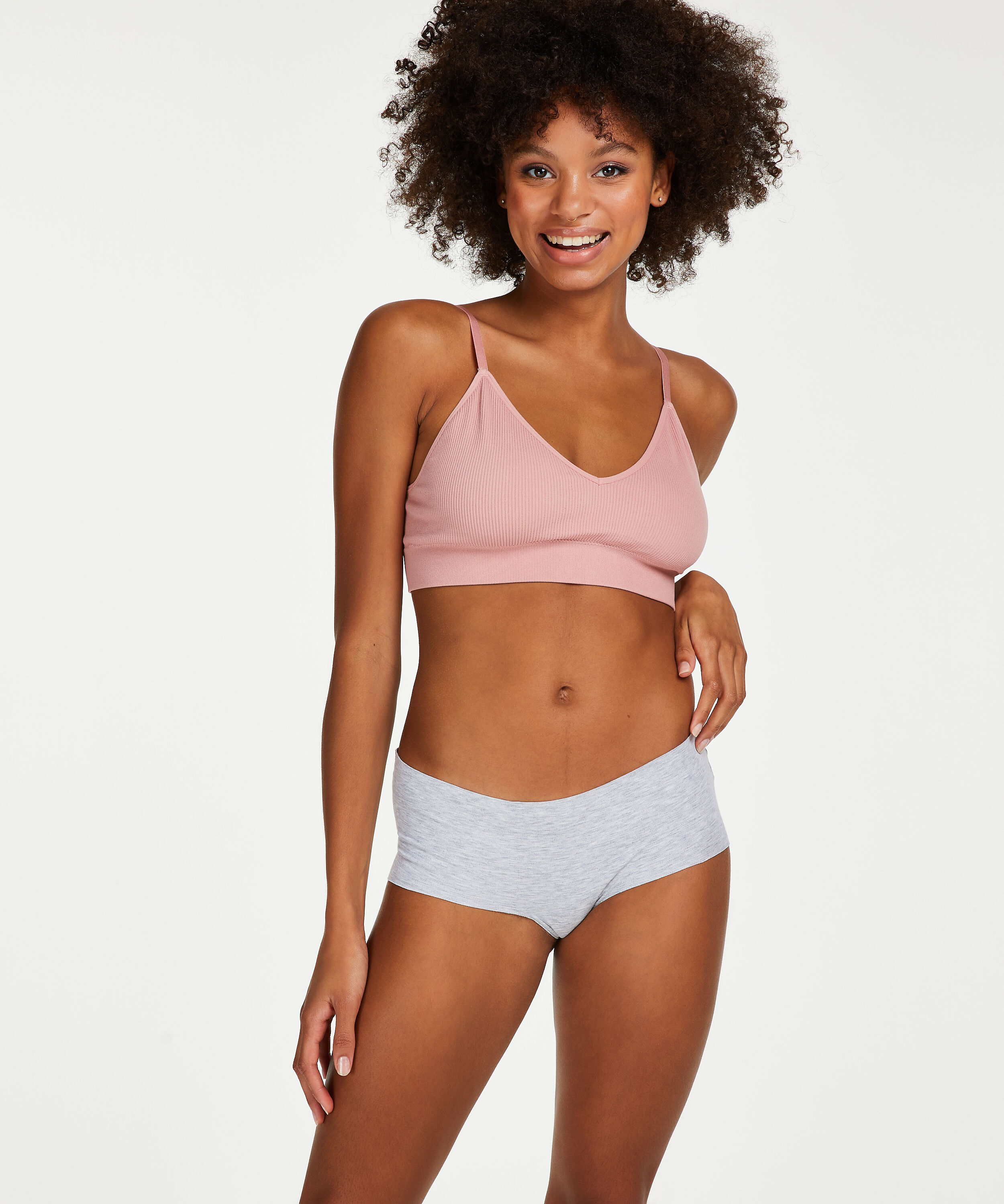 Boxer invisible en coton, Gris