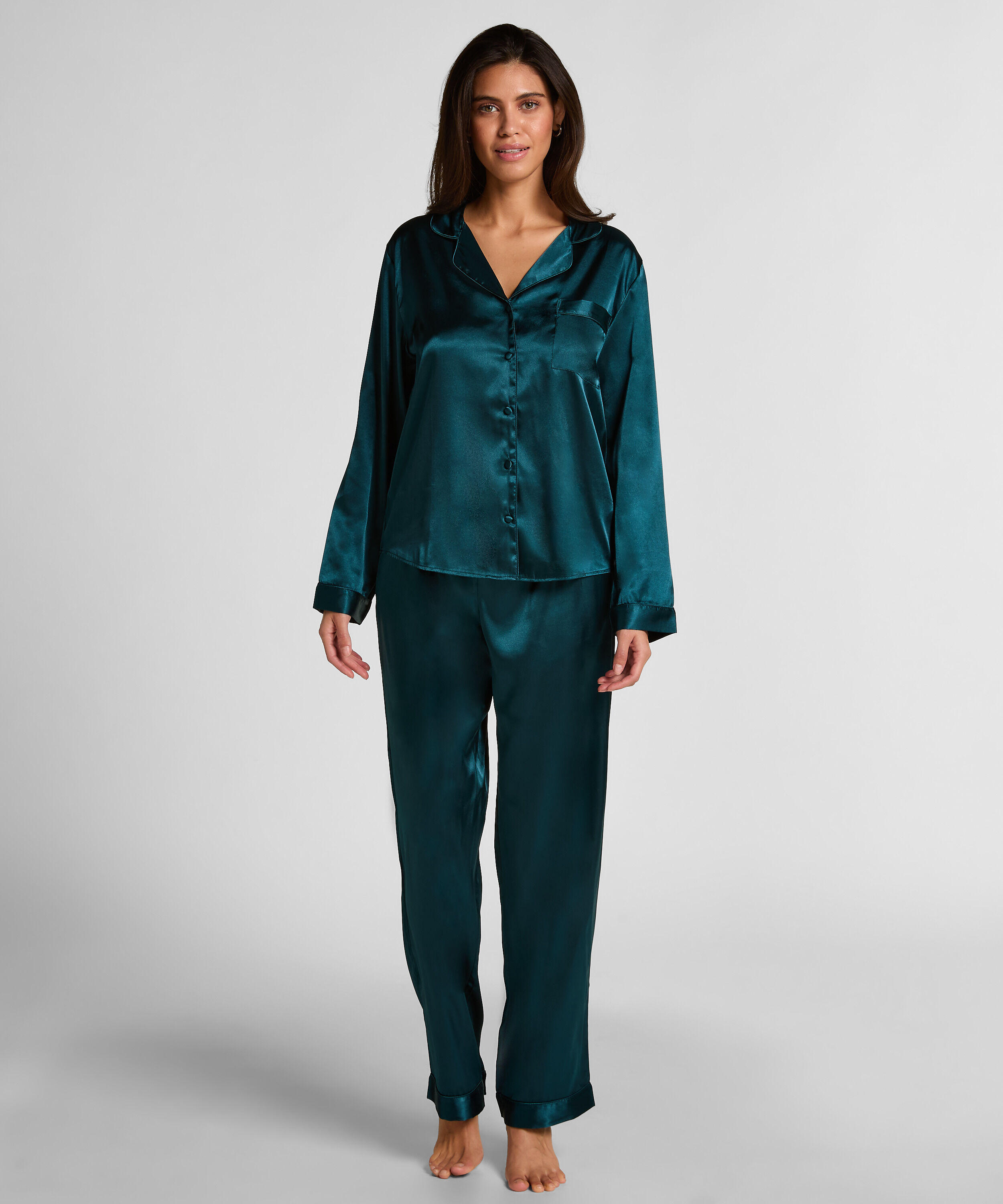 Ensemble de pyjama en satin Shiny, Bleu Ensemble de pyjama en satin Shiny, Bleu
