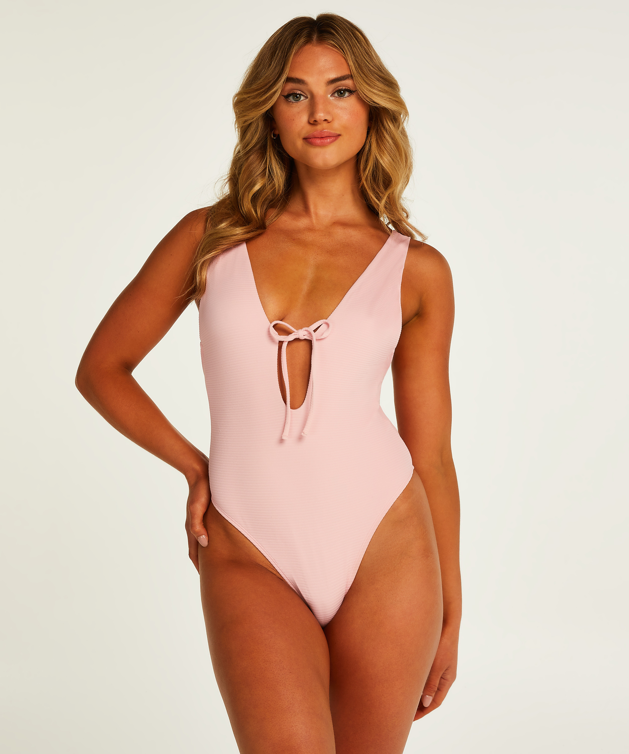 Maillot de bain haut Texture, Rose, main