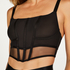 Top corset en maille Love Me, Noir