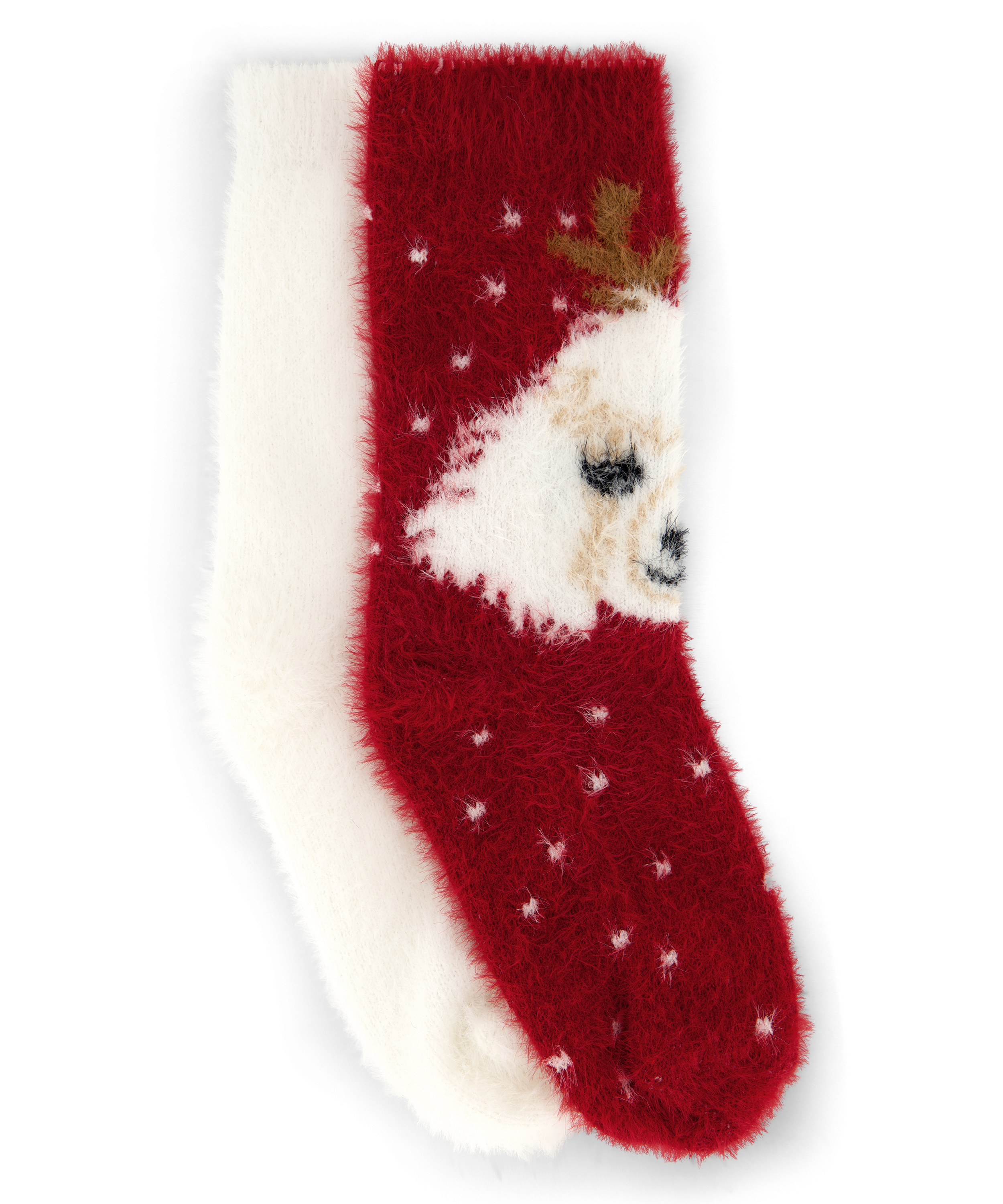 Lot de 2 Paires de Chaussettes Cosy, Rouge, main