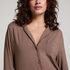 Robe-chemise à manches longues en jersey Essential, Marron