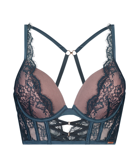 Soutien-gorge à armatures préformé longline Margaret Lucy Hale, Bleu