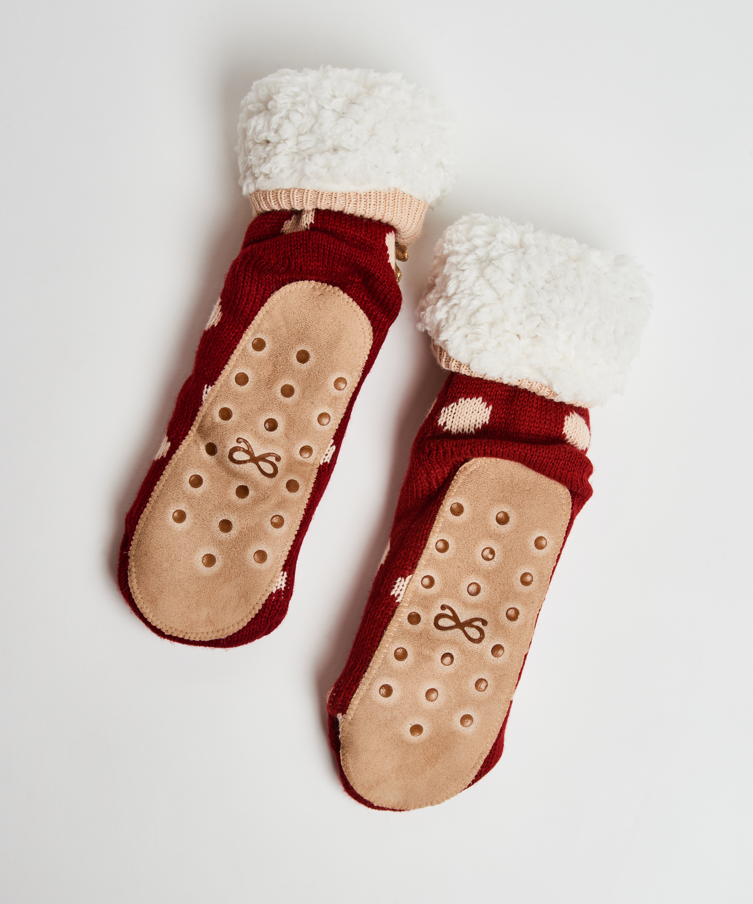 Chaussettes à semelle Cerf, Blanc, main