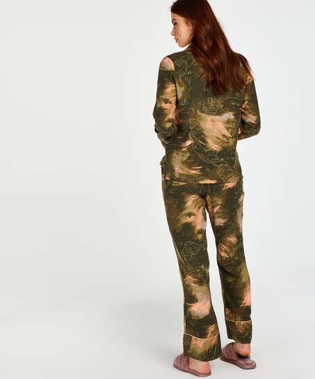 Haut de pyjama &agrave; manches longues World Map, Vert