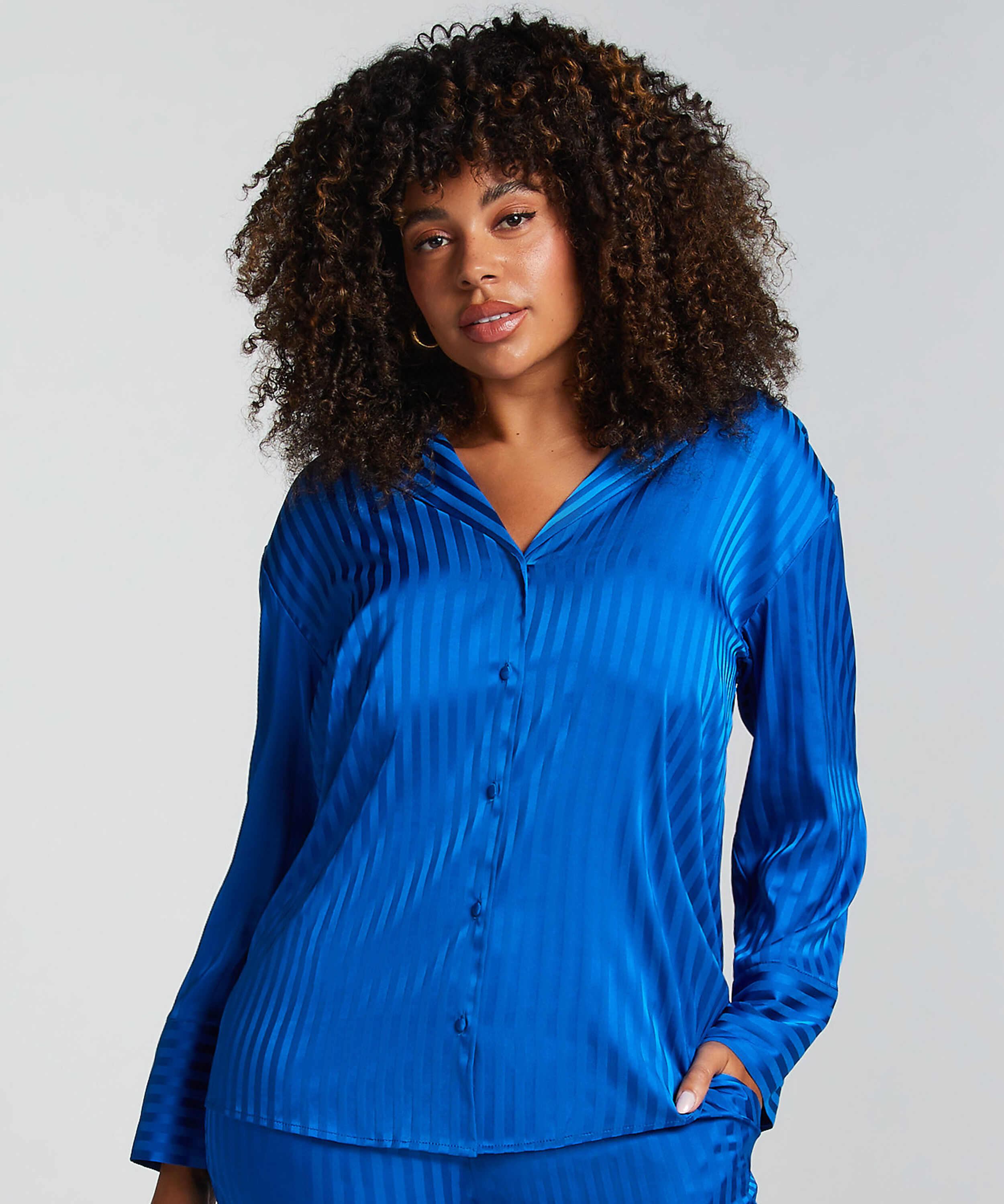 Veste à manches longues Satin, Bleu
