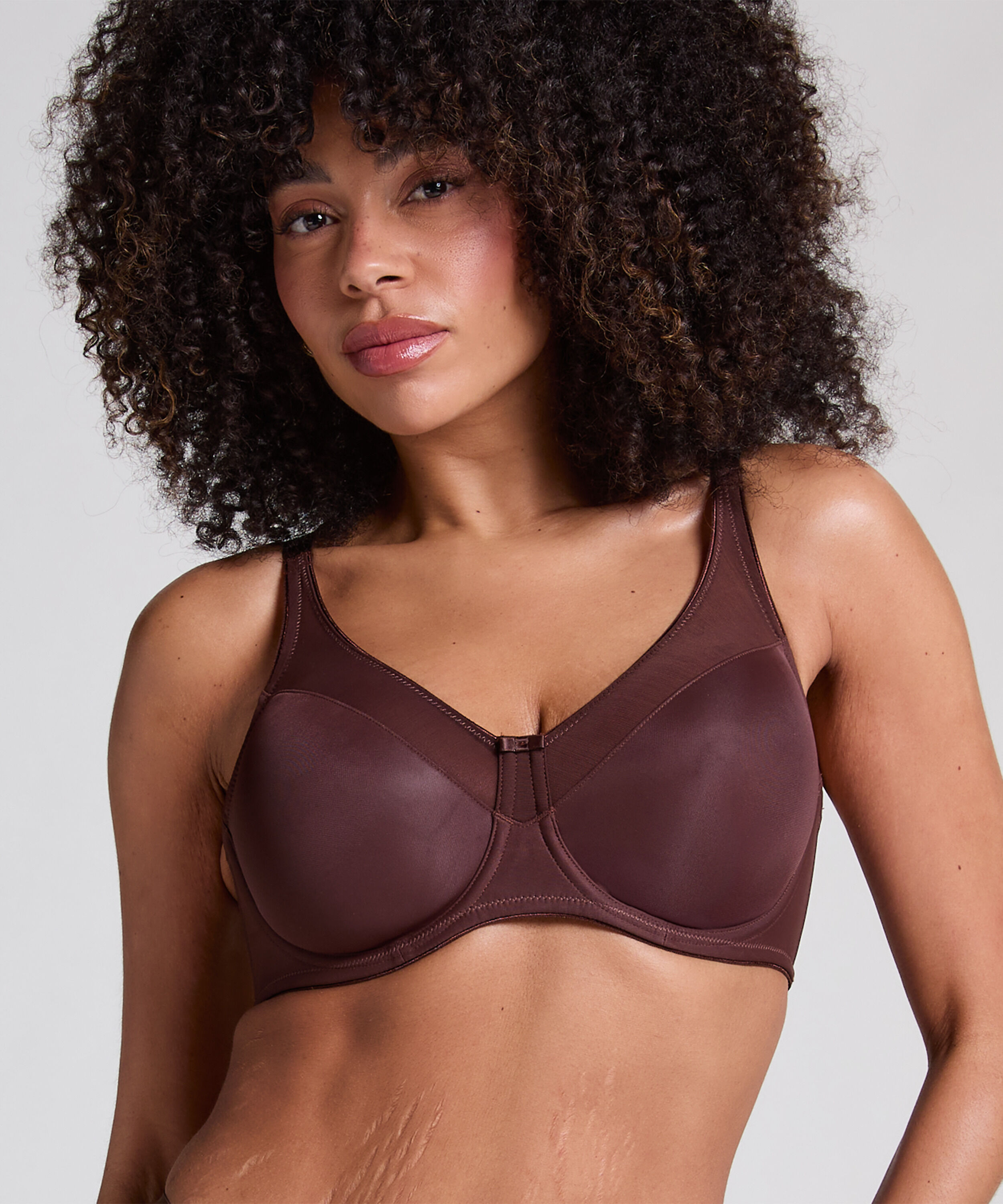 Soutien-gorge &agrave; armatures non-pr&eacute;form&eacute; minimiseur Nina, Marron