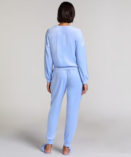 Pantalon de jogging Velours, Bleu