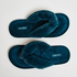 Pantoufles en Velours et fourrure, Vert