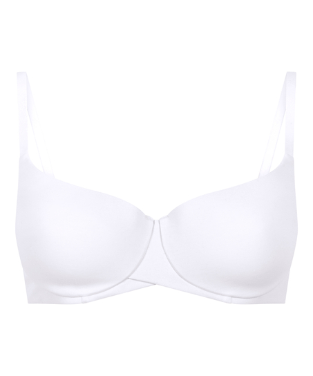 Soutien-gorge à armatures rembourré en coton, Blanc