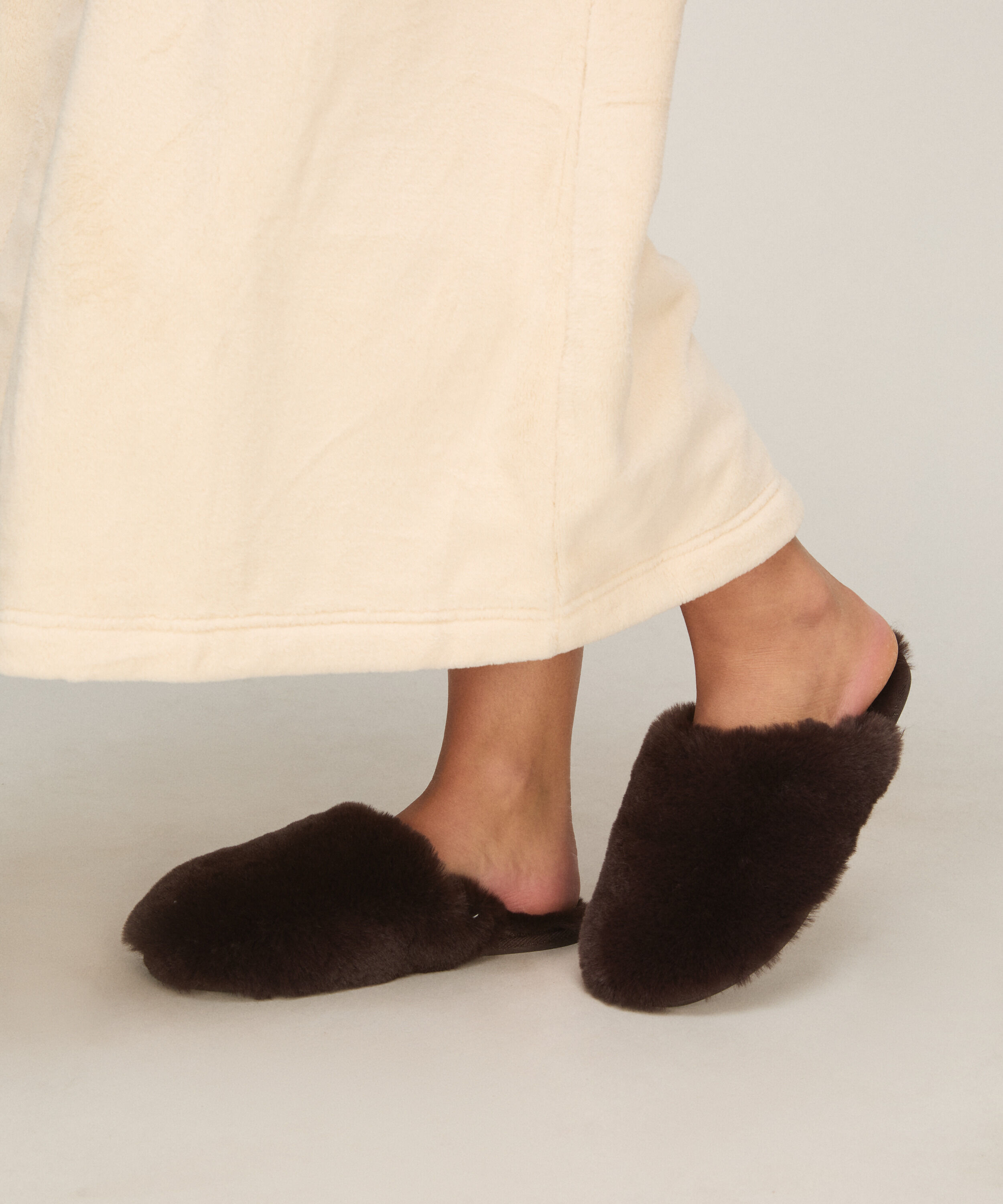 Chaussons Faux Fur, Marron Chaussons Faux Fur, Marron