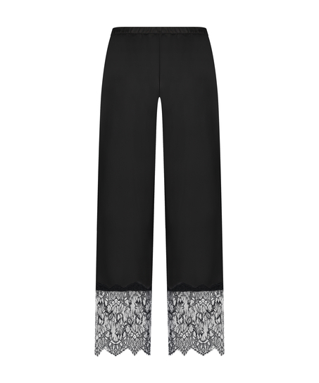 Pantalon large en dentelle Sophia, Noir