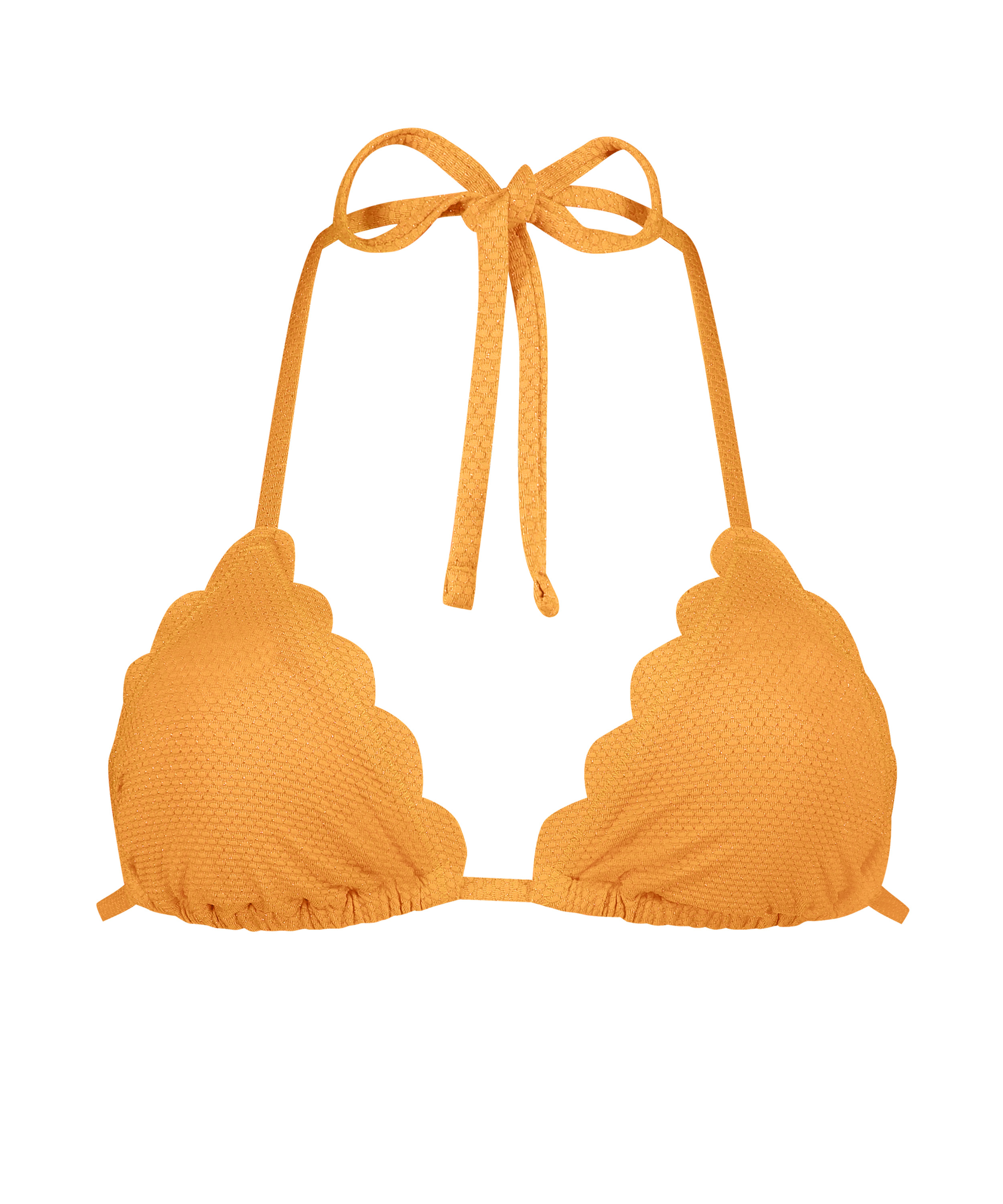 Haut de bikini triangle Scallop Lurex, Orange, main