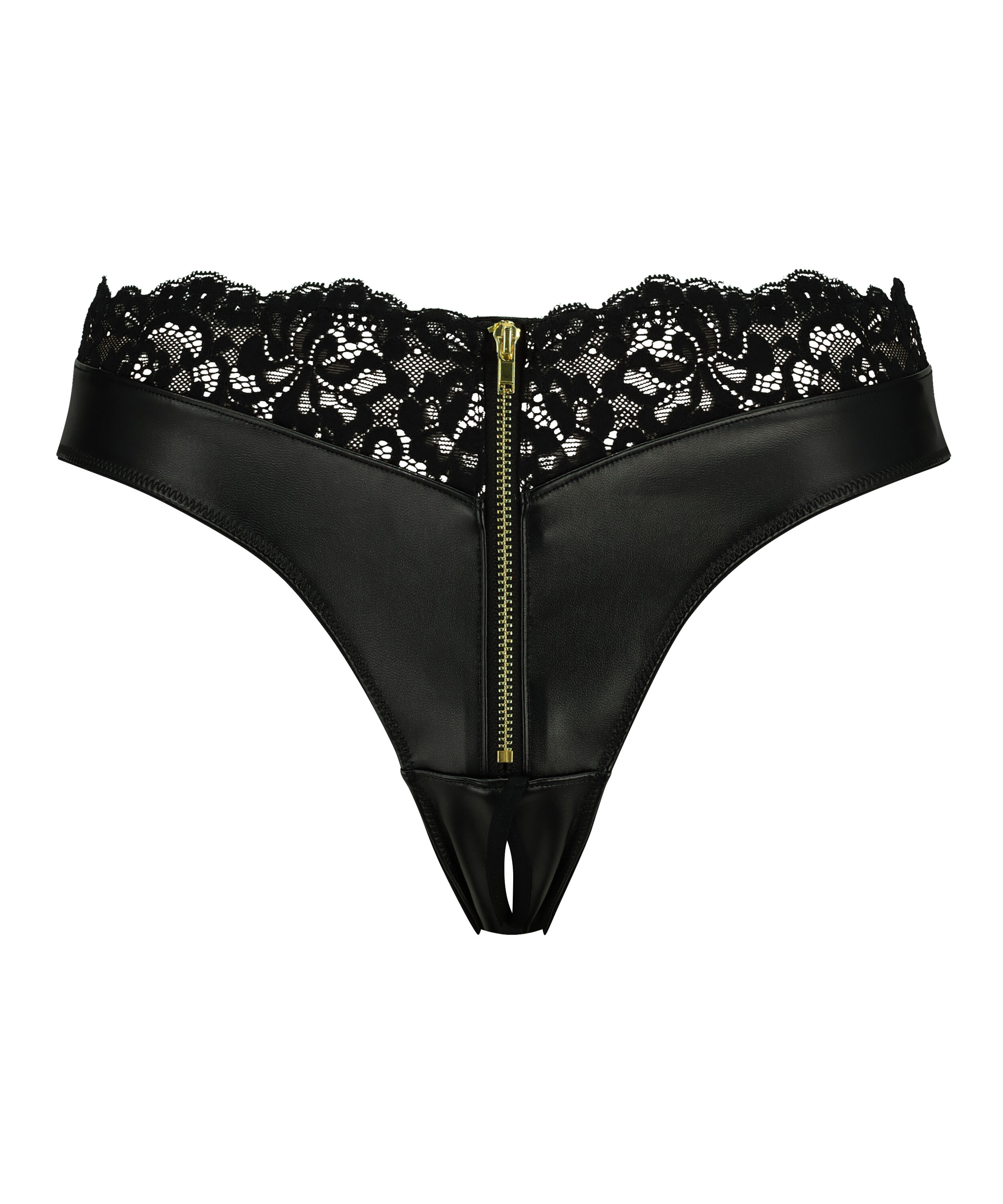 Slip br&eacute;silien ouvert Talia, Noir