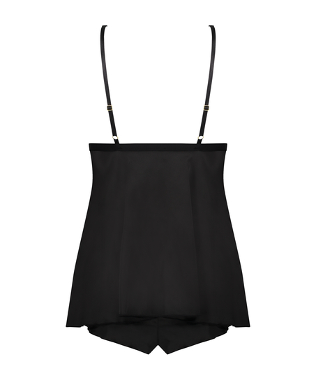 Babydoll Satin Mariah, Noir