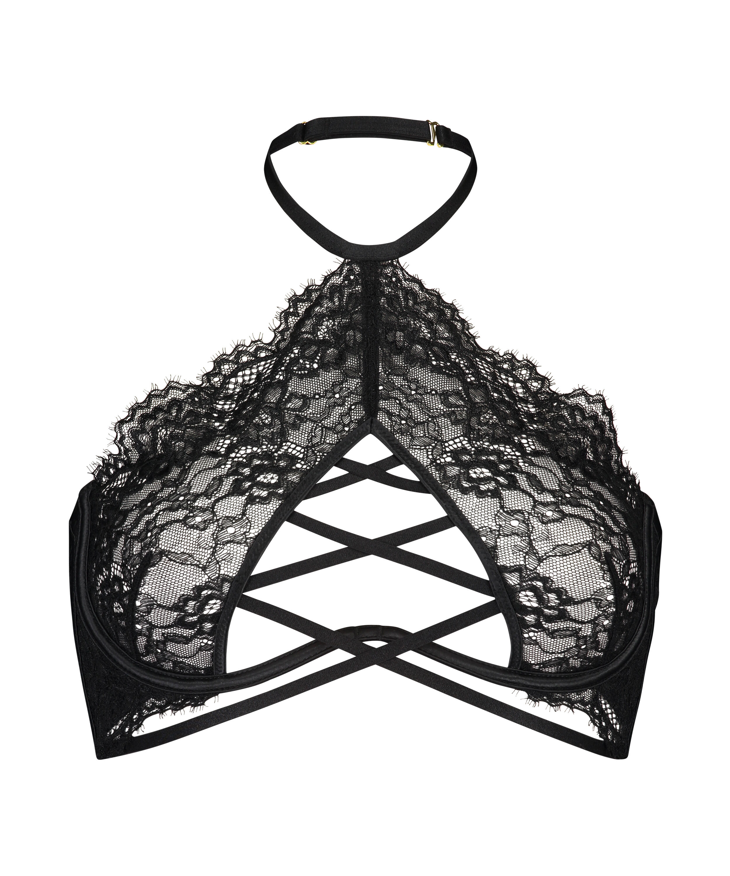 Soutien-gorge &agrave; armatures non-pr&eacute;form&eacute; col licou Eve, Noir