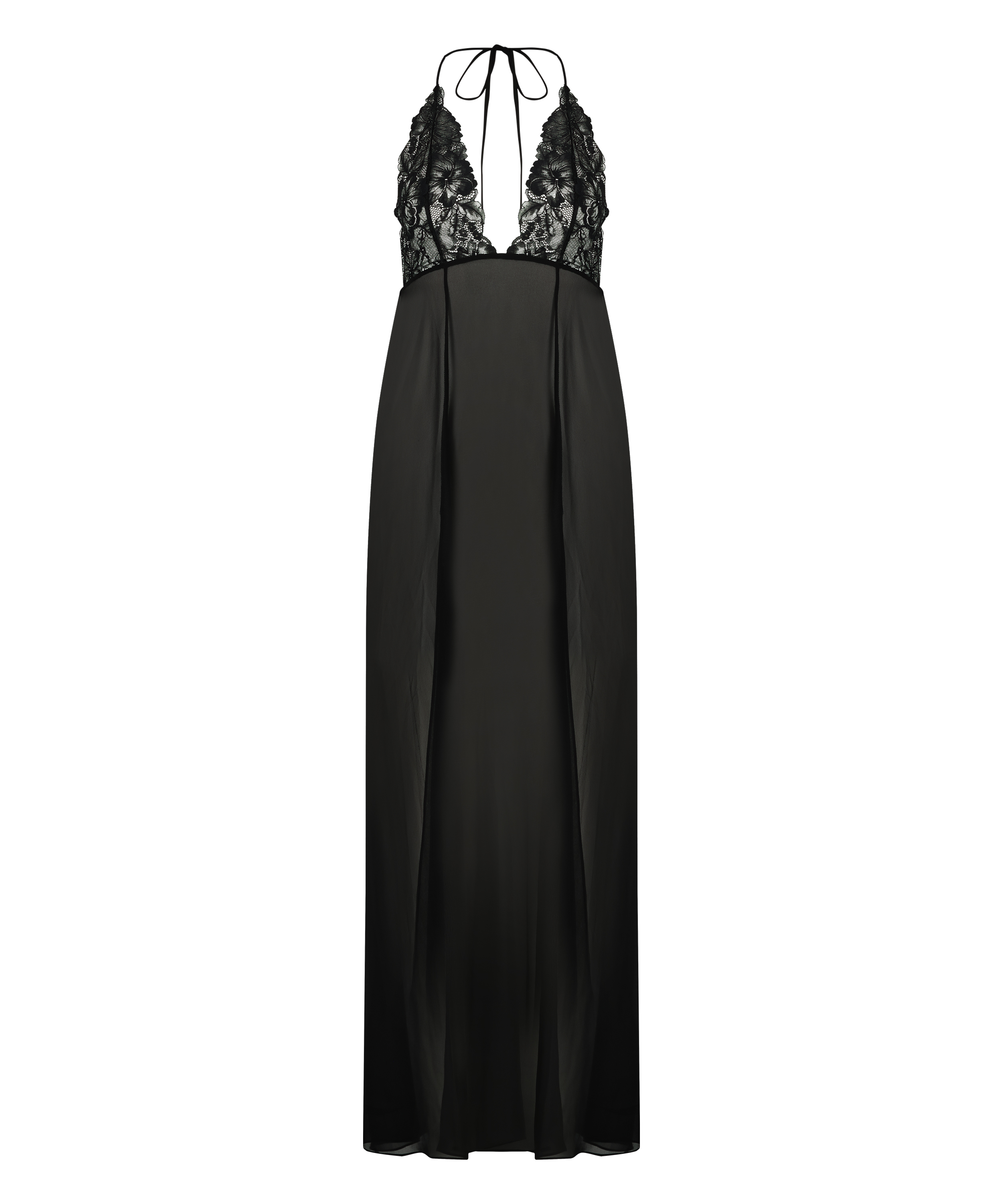 Robe en mousseline de satin Lily, Noir, main
