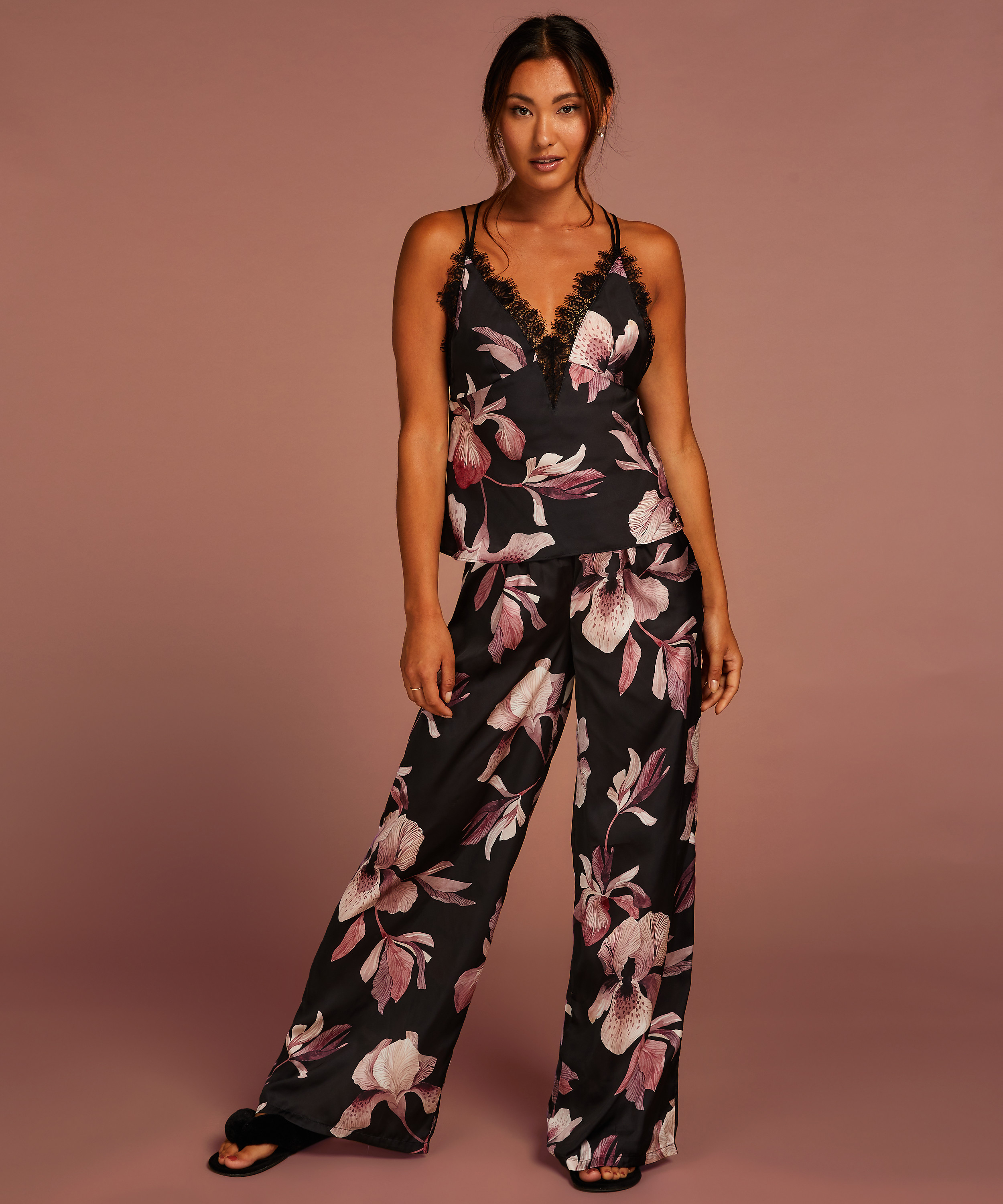 Pantalon palazzo, Noir, main