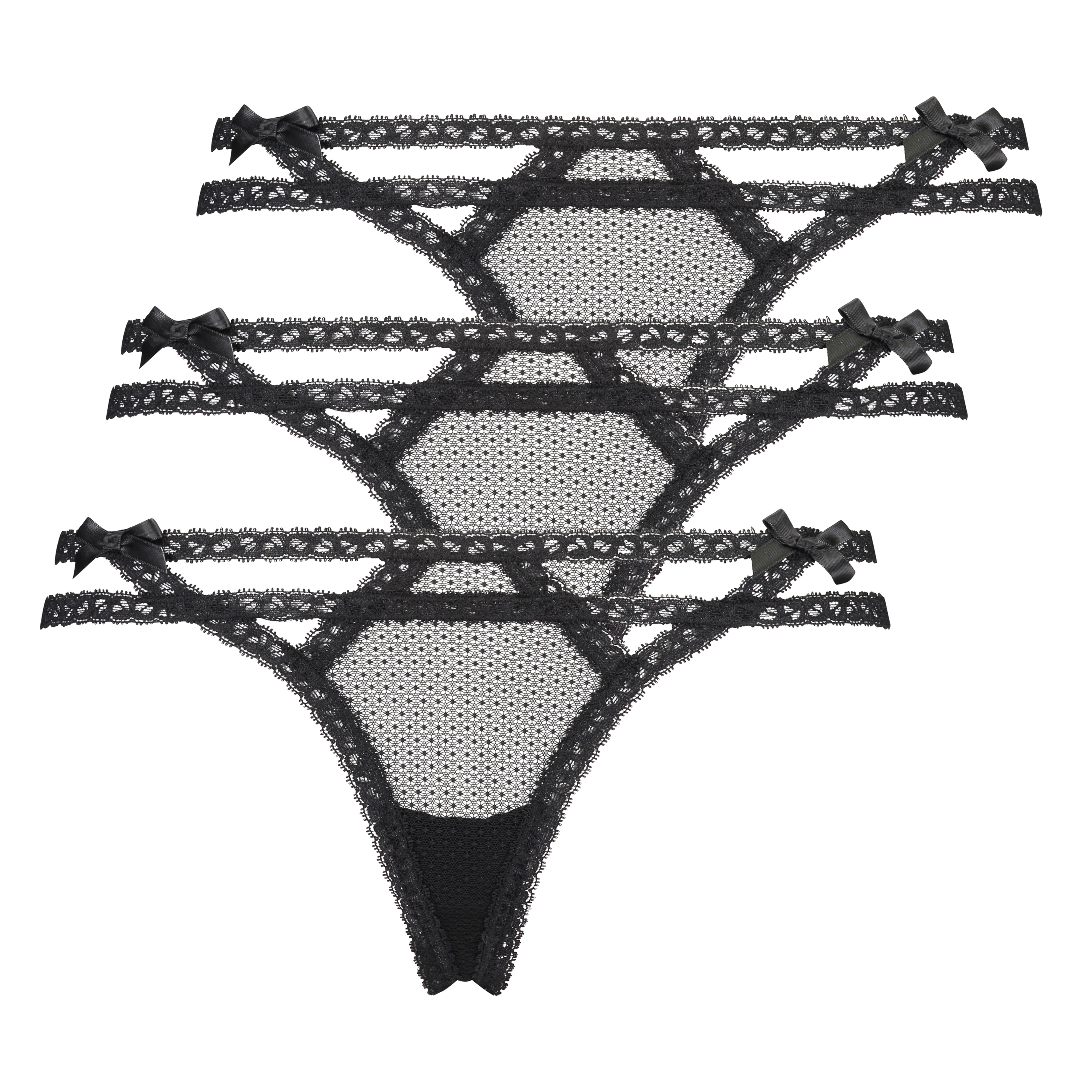 3-pack Itzel string, Noir, main