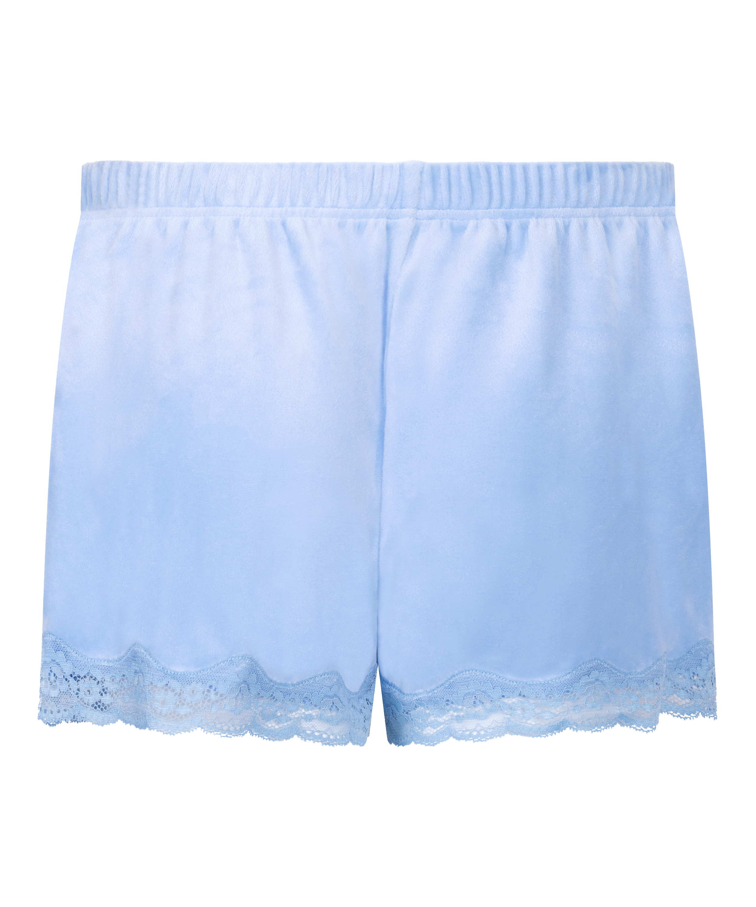 Short en velours à dentelle, Bleu, main