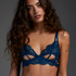 Soutien-gorge à armatures non-préformé longline Eve, Bleu