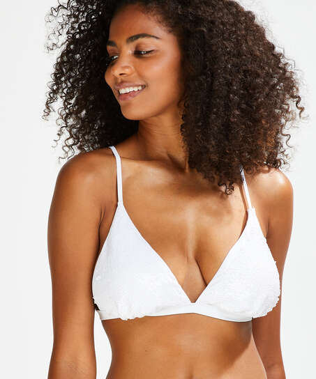 Haut de bikini Triangle Pride, Blanc