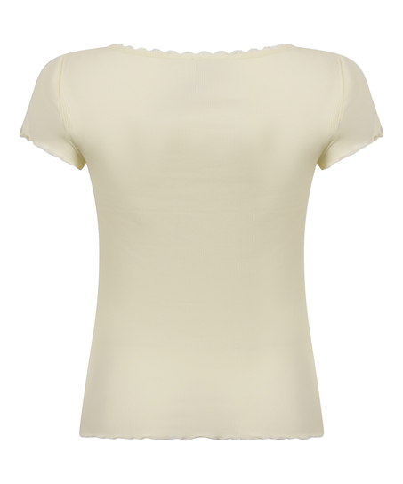 Top en jersey côtelé, Jaune