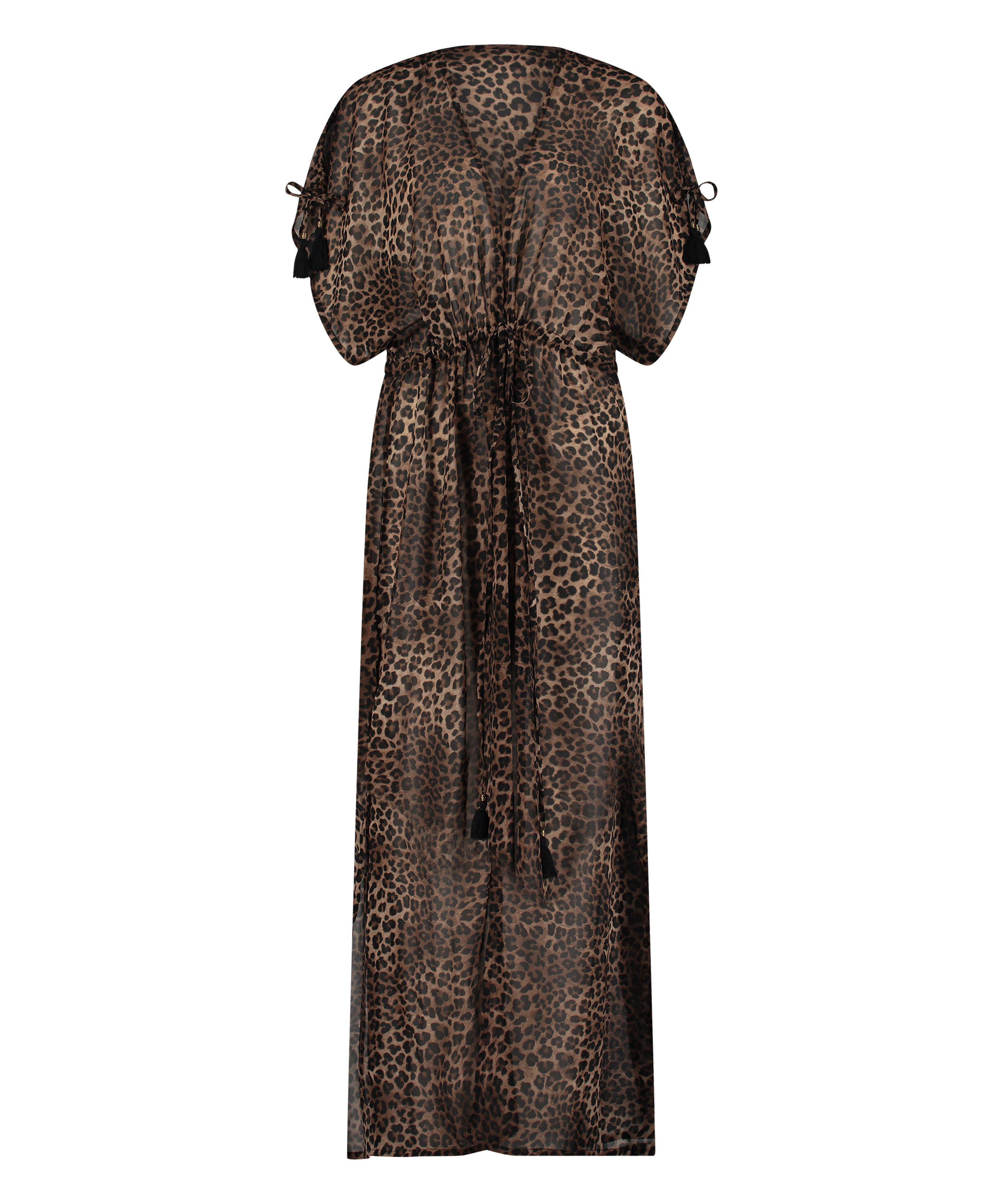 Sheer Kimono, Marron, main