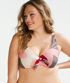 Haut de bikini &agrave; armatures non-pr&eacute;form&eacute; Print Game, Rose