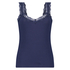 Camisole dentelle Top Rib, Bleu