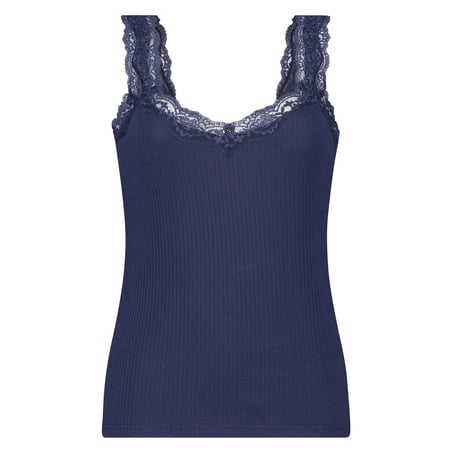 Camisole dentelle Top Rib, Bleu