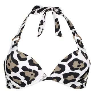 Haut de bikini push-up Animal Taille A - E, Blanc